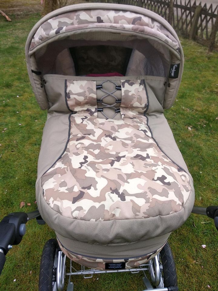 Emmaljunga edge duo classic ❤️ beige Camouflage Kinderwagen in Rosengarten