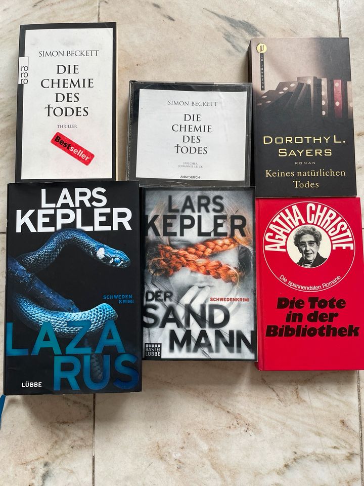 Krimis Thriller Simon Beckett Lars Kepler Agatha Christie Sayers in Schwabach