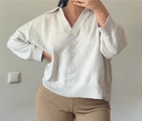 Hellgrauer / weißer Pullover Bayern - Augsburg Vorschau