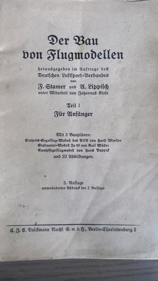 Der Bau von Flugmodellen von 1929 in Moormerland