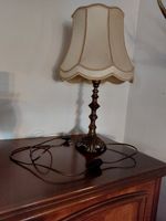 Lampe Tischlampe Fuß Messing massiv Schirm Stoff Vintage Hannover - Vahrenwald-List Vorschau