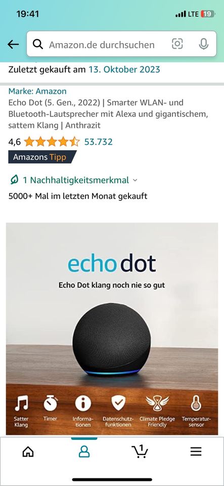 Echo Dot ( 5. Gen 2022 ) NEU und OVP in Kalbach