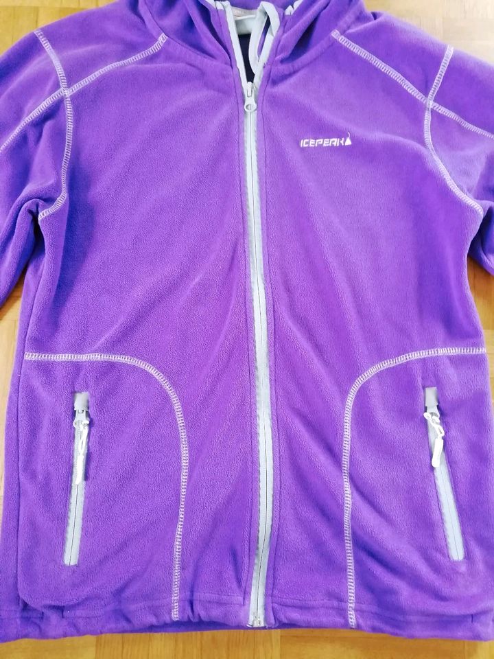 Icepeak Jacke Sweatshirtjacke Sportjacke mit Kapuze, lila, 164 in Langenberg