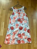 Sommerkleid Satin Blumen weiß orange grau Leipzig - Gohlis-Nord Vorschau