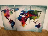 3-teiliges Weltkarten-Wandbild - Bunte Dekoration - Je 40x80 cm München - Laim Vorschau