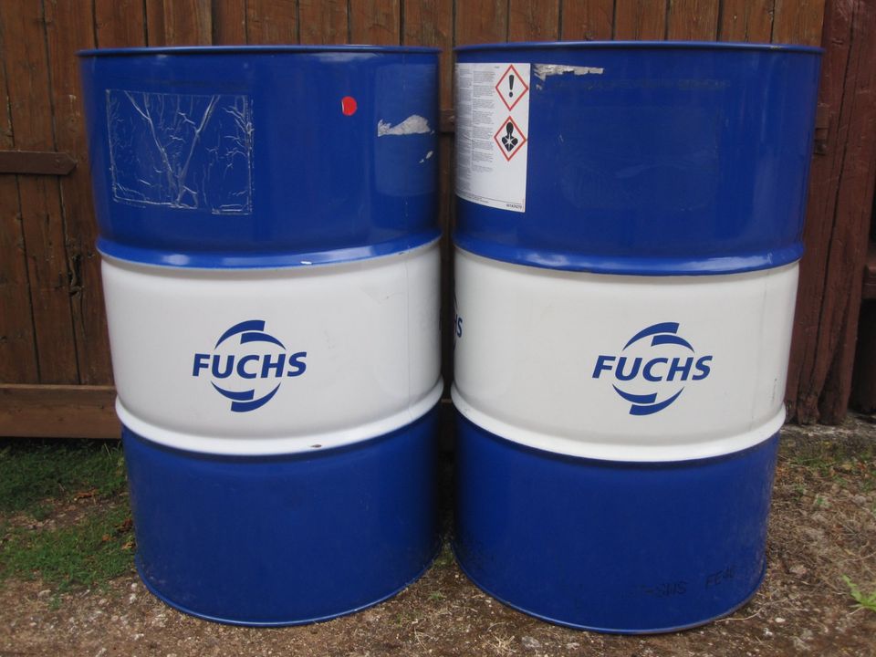 FUCHS Fass 200L, Feuertonne, Tonne, Tisch, Blechfass, Ölfass Deko in Waldeck