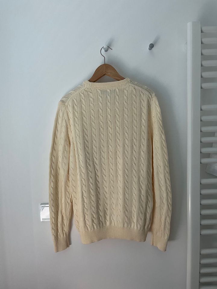 LYLE & SCOTT Strick Pullover M beige Zopfmuster (NP:189€) *NEU* in Frankfurt am Main