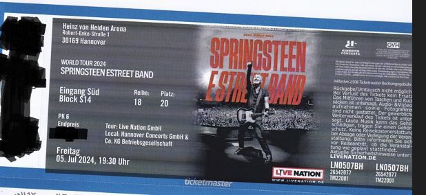 Ticket für Bruce Springsteen and the E Street Band 2024 Hannover in Lichtenfels