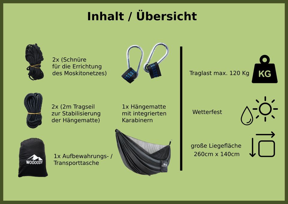 Hängematte / Hammock / Camping Hängematte mit Insektenschutz NEU in Bochum