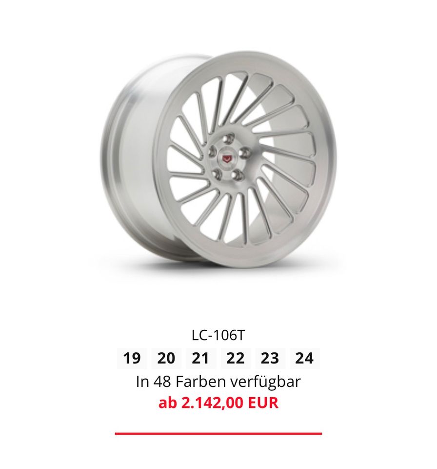 Vossen LC 106T Felgen 20“ TOP mit Reifen in Bischofsmais