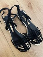 Ledersandalen Zara Riemensandalen schwarz gold Berlin - Lichtenberg Vorschau