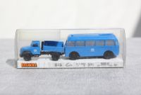 BREKINA 42503 LKW Magirus Deutz mit Baubude 1/87 | unbespielt West - Nied Vorschau