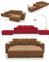 MONTA CARLO, % DESIGNER SET: 3-SITZER SOFA + 2 HOCKER SCHLAFSOFA Kr. München - Unterschleißheim Vorschau