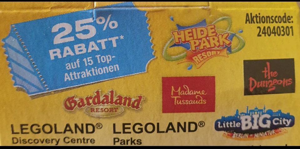 Gutschein Legoland 25% auf Onlinepreis 1-4 Tickets - Versand 1€ in Bispingen