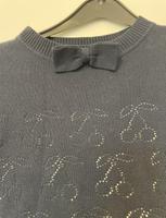 Kurzärmeliger Strickpulli dunkelblau mit Kirschmuster, Retro,50er Friedrichshain-Kreuzberg - Friedrichshain Vorschau