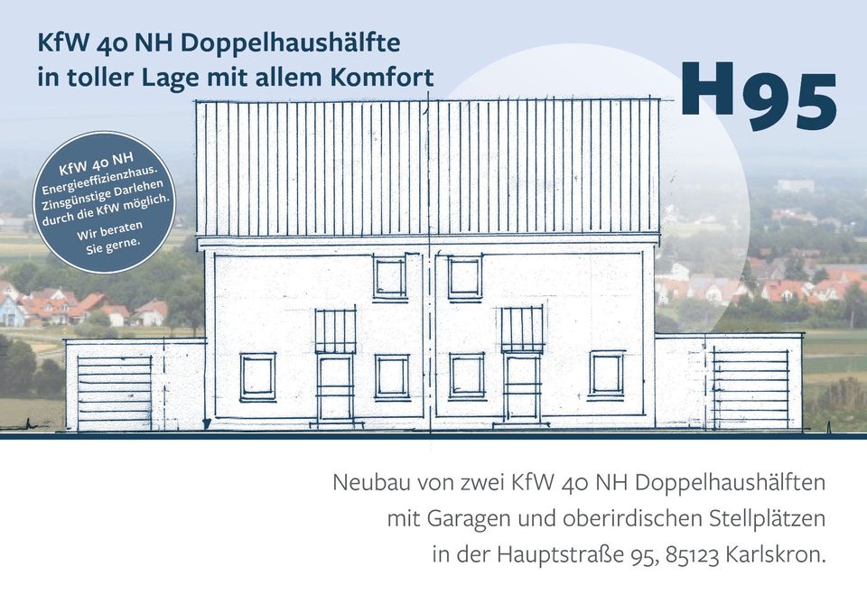 Neubau von KfW 40 NH DHH in Karlskron in Baar-Ebenhausen