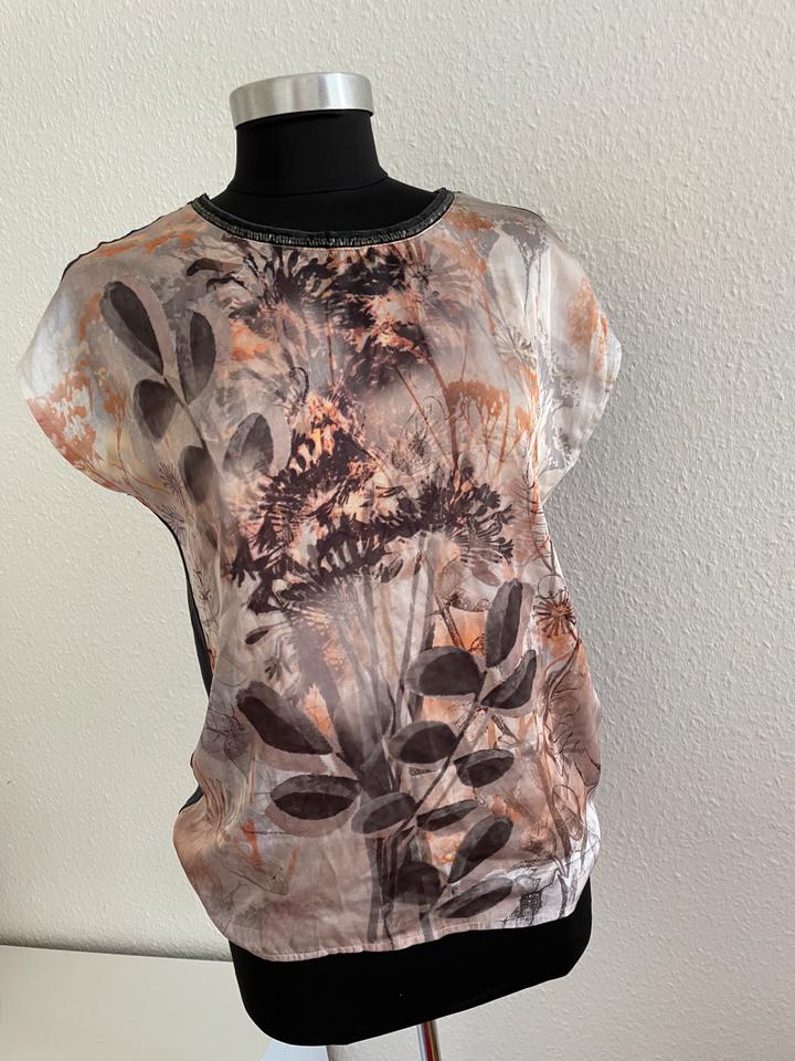 TAIFUN edles Blusentop 36 S Satin Bluse beige Blumen Print in Hannover