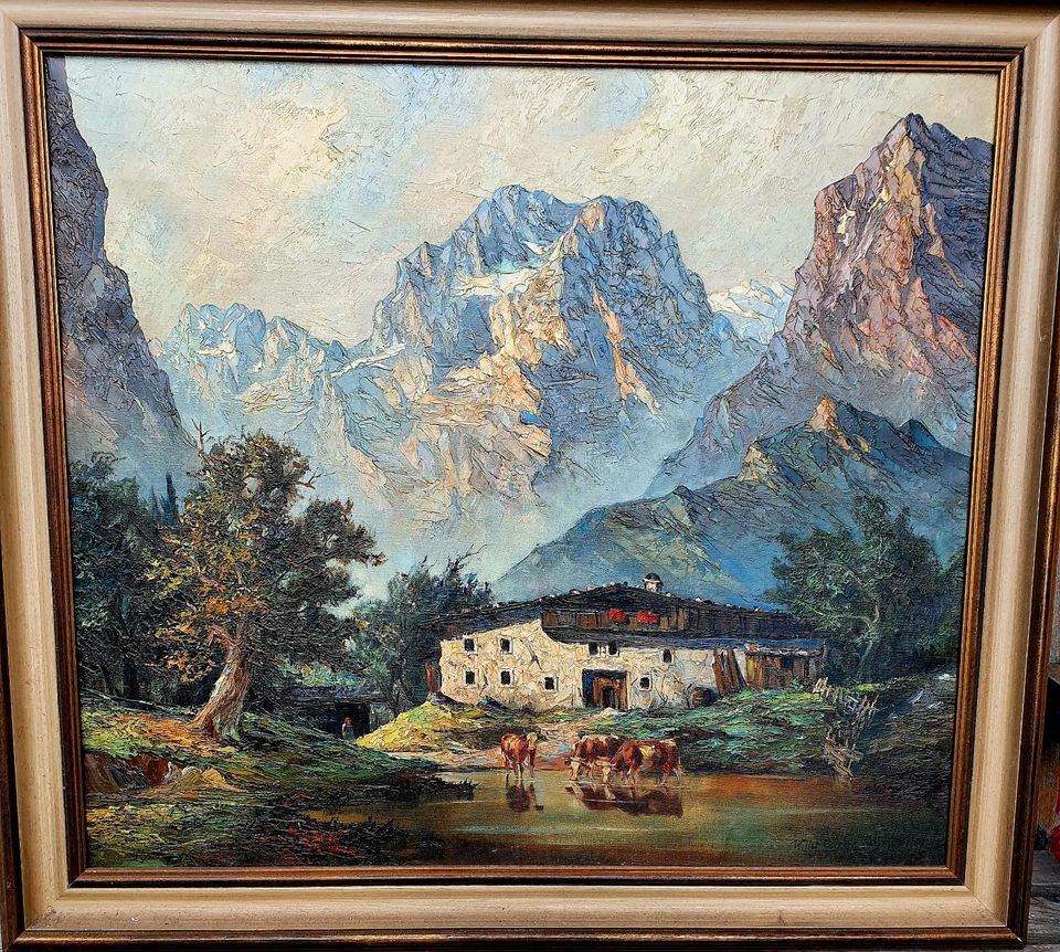Gemälde Ölgemälde Kunst Bild Willy Peter Ahrweiler Südtirol in Neunkirchen