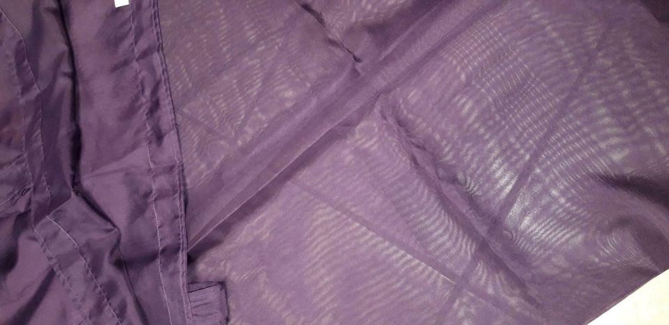 3 Vorhangschals mit Schlaufen Groß 280 cm breit in dunklem Violet in Karlshuld