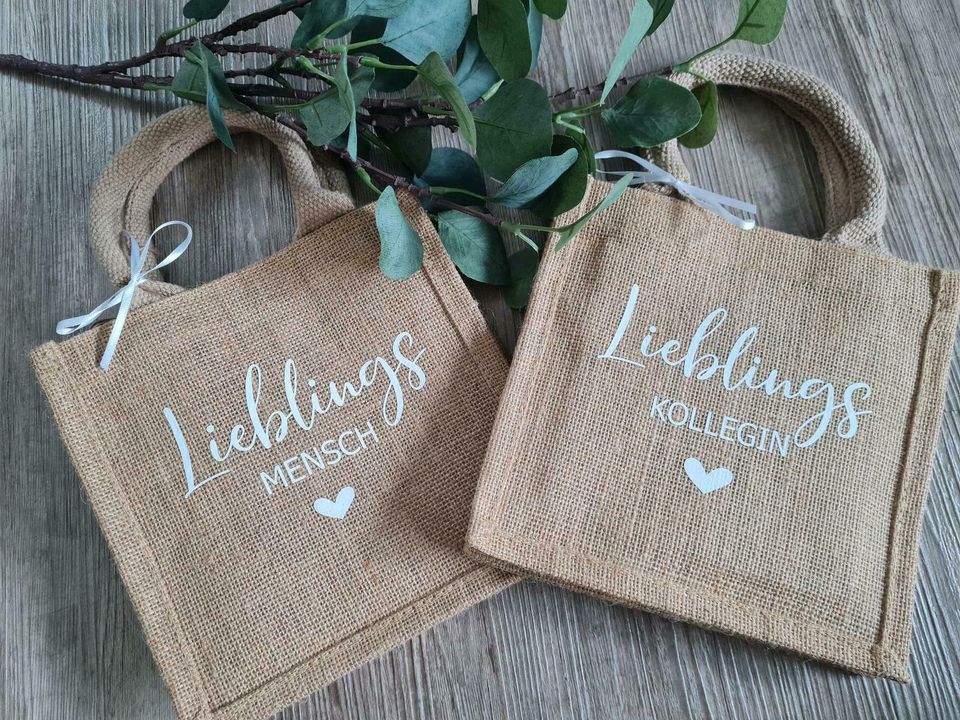 Kleine Jute Tasche XS Geschenk in Harsleben