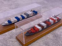 Zwei Modellschiffe; Containerschiffsmodelle in Glasvitrinen. Nordrhein-Westfalen - Erkrath Vorschau
