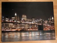 Bild auf Leinwand - Brooklyn Bridge - New York - by Night München - Hadern Vorschau