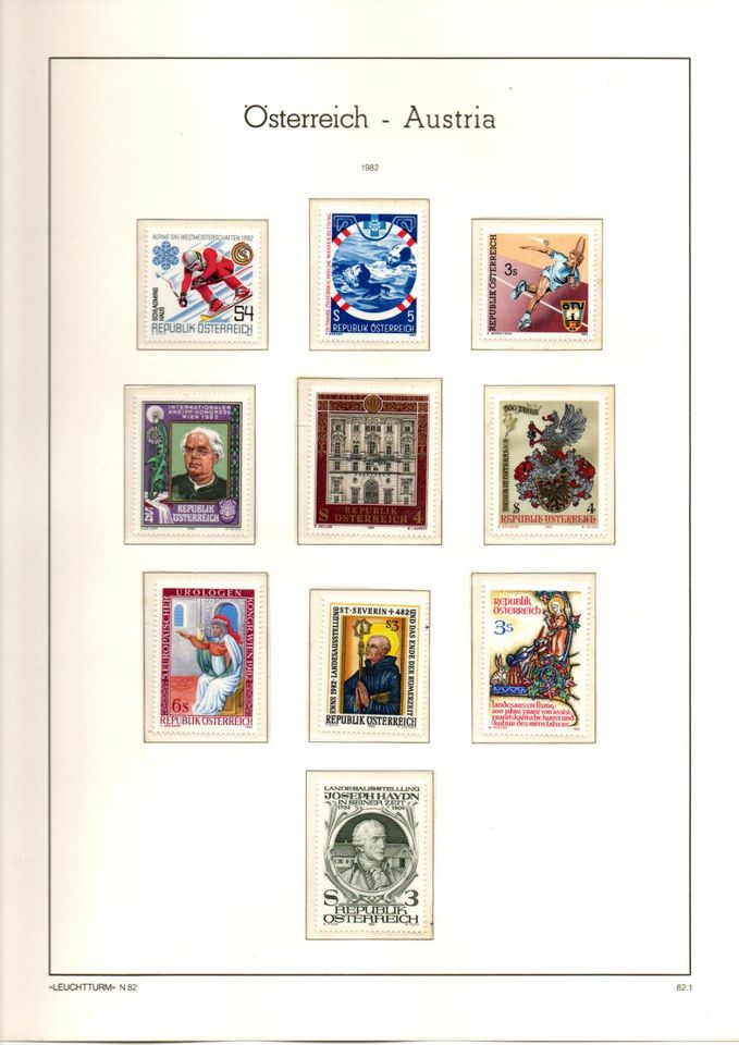 Briefmarken Österreich 5 Jahrgänge 1980-1984 in Unterschleißheim
