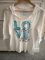 Soccx Langarmshirt Shirt weiß Türkis Kapuze Gr. 38 M TOP Nordrhein-Westfalen - Olfen Vorschau