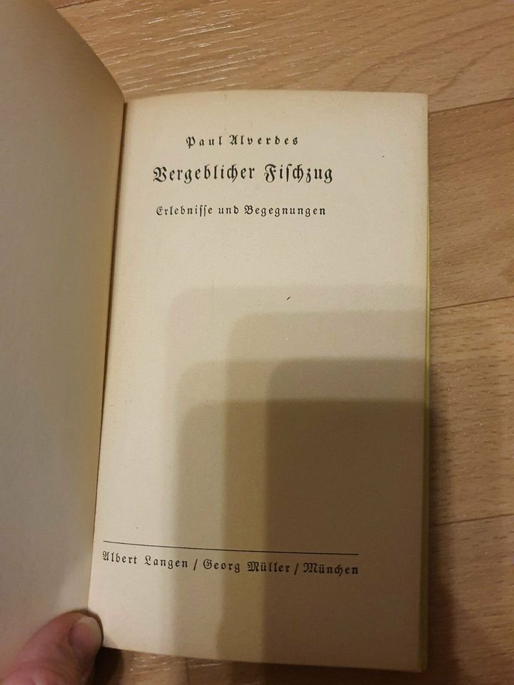 Buch Paul Alverdes Vergeblicher Fischzug 1937 in Halle