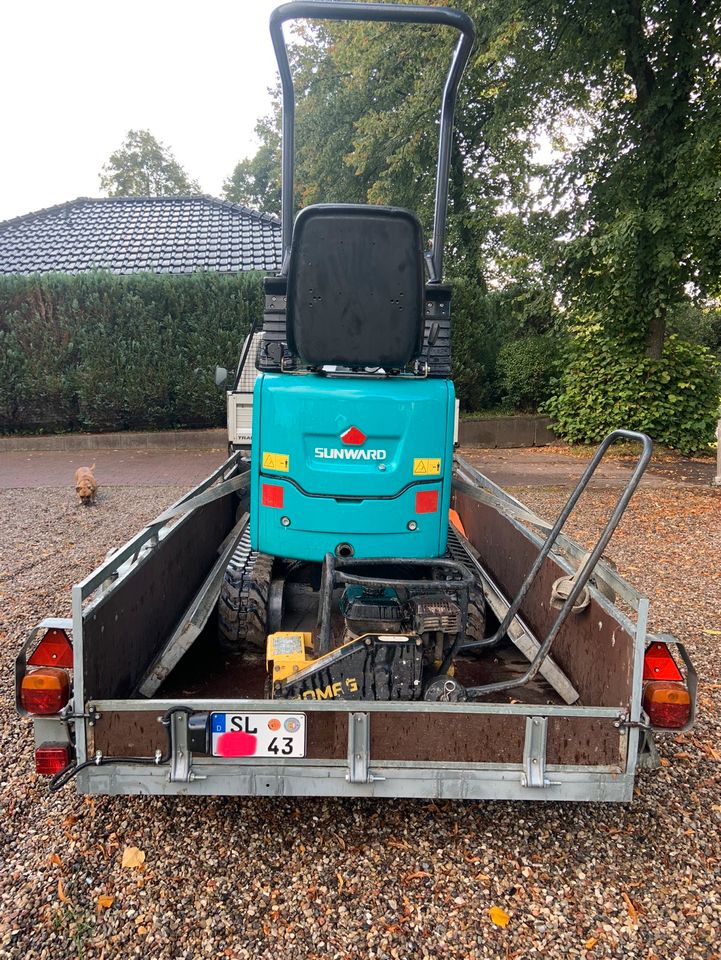 Minibagger/Microbagger 1.Ton zu vermieten. 75cm breit in Sieverstedt