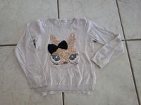 Pulli H&M Gr. 122/128 Pailletten Katze beige Baden-Württemberg - Heimsheim Vorschau