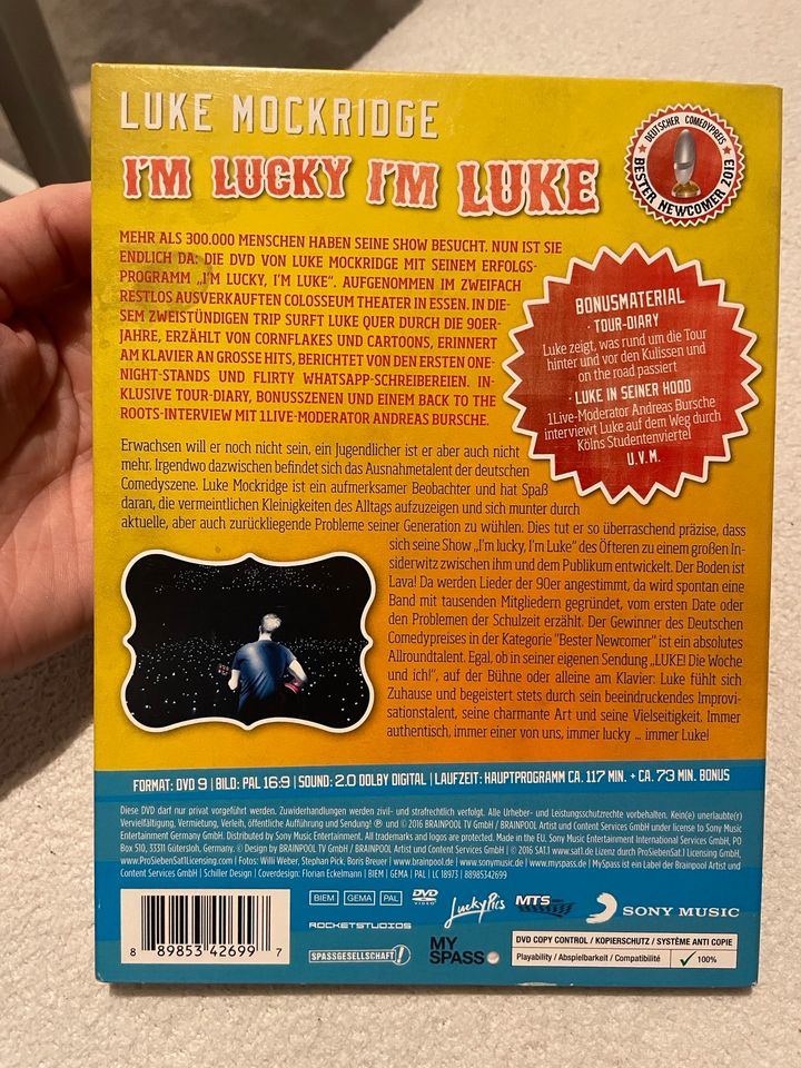 Luke Mockridge DVD I‘m Lucky I‘m Luke Comedy Tour in Küssaberg