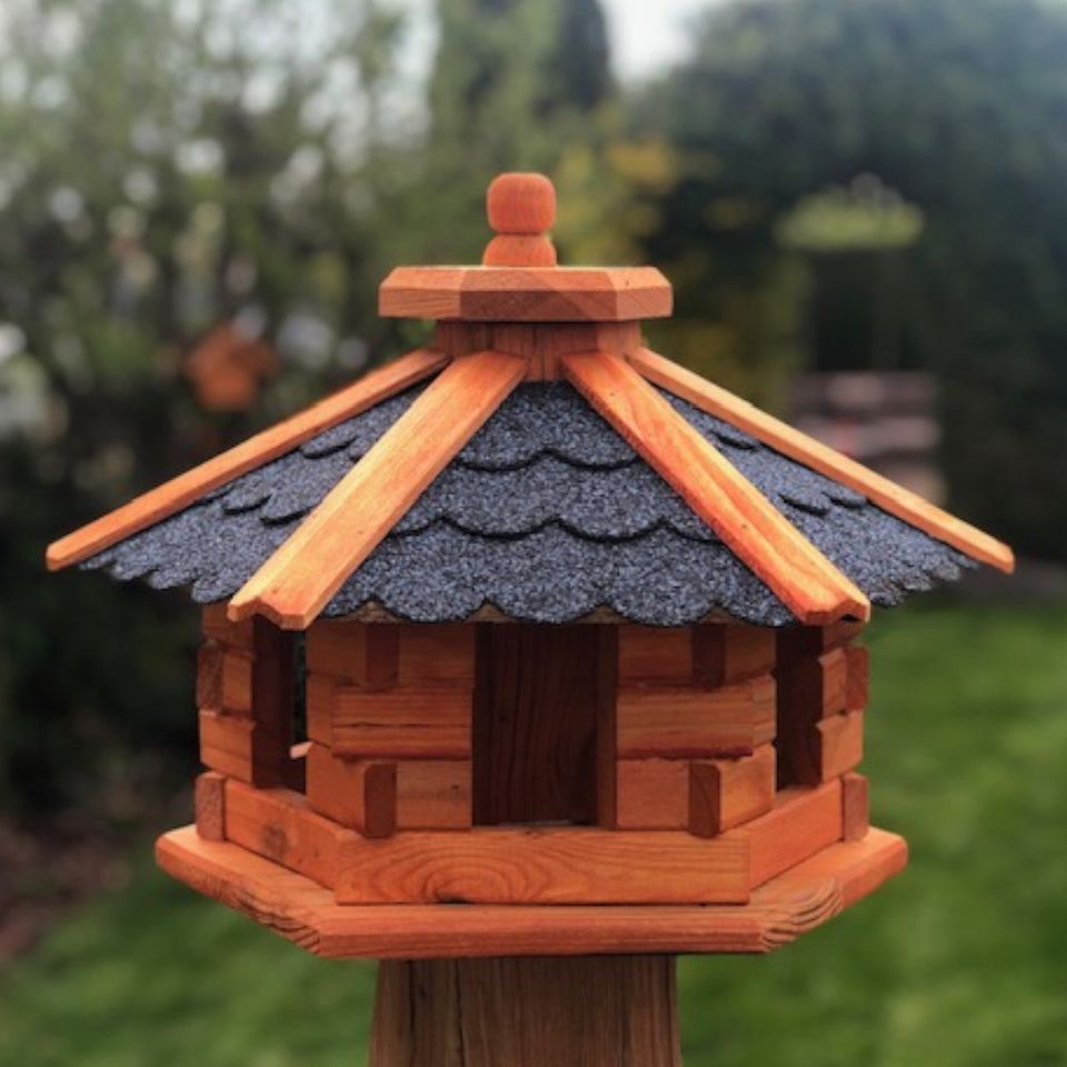 Vogelfutterhaus M Futterstelle Sechseck Vogelhaus aus Holz in Dresden