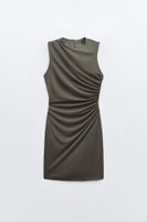 Zara Kleid S 36 oliv grün khaki Raffung kurz Jersey Sexy Rundhals München - Maxvorstadt Vorschau