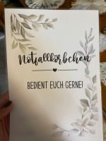 Schild Hochzeit Notfallkörbchen Gästebuch Mecklenburg-Vorpommern - Lelkendorf Vorschau