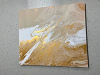 UNIKAT Acrylpouring Leinwand gold/creme/weiß 70x80cm Bielefeld - Heepen Vorschau