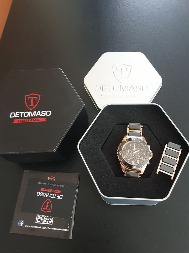 DETOMASO TREVISO Armband Uhr Rotgold/Schwarz in Burgebrach