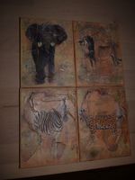 4er Set Afrika Safari Bilder Löwe, Leopard, Zebra und Elefant NEU Ludwigslust - Landkreis - Neu Gülze Vorschau