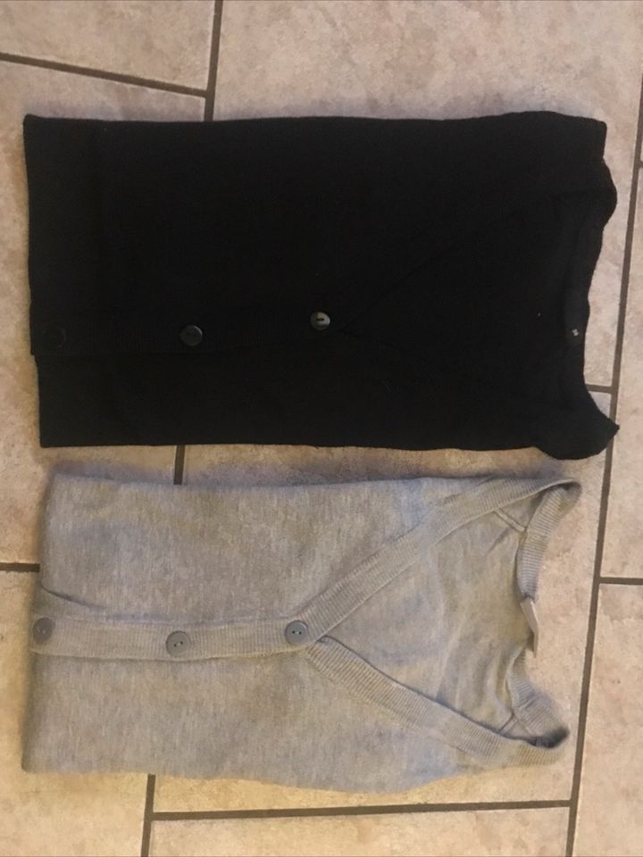 2 Stück Set Janina Strickjacke Uni XS S 36 Damen Grau Schwarz in Stolberg (Rhld)