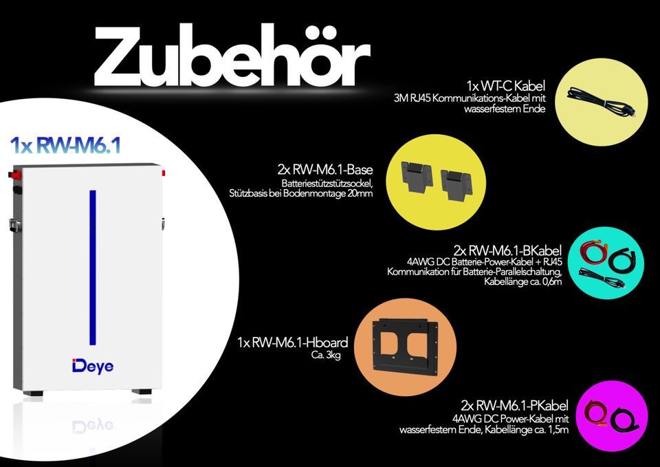 ESS-Batterie RW-M6.1 von DEYE / AUF LAGER BAD OLDESLOE/ SOFORT VERFÜGBAR/ Balkonkraftwerk / Solar PV / Einspeisung ! ZERTIFIZIERT ! in Bad Oldesloe