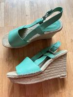 Zara Wedges Gr.40 Grün Leder Plateau Espadrilles Sandalen München - Sendling-Westpark Vorschau