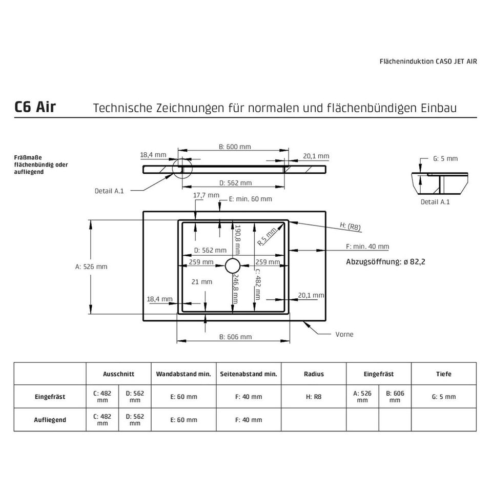 Casovida C6 AIR Induktion Kochfeld 60 cm mit Abzug NEU OVP in Herzebrock-Clarholz