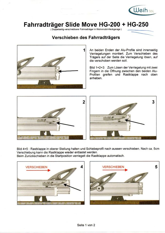 Fahrradträger für Wohnmobilheckgarage in Bönen