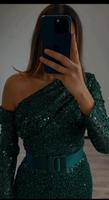 Abendkleid verlobungskleid grün Pailletten Kleid feder S Essen - Essen-Stadtmitte Vorschau