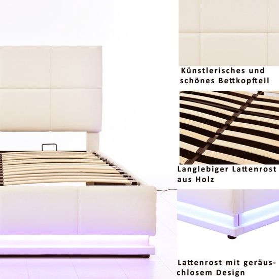 Doppelbett 140x200 Neu LED Polsterbett Bettgestell Boxspringbett in Hamburg