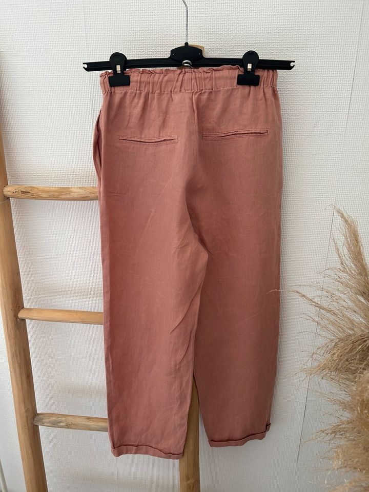 Mango Damen Leinenhose Sommerhose aus 100% Leinen Gr. Xs in Bünde