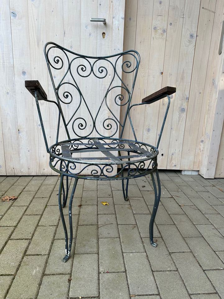 Set Gartenstühle und Tisch Schmiedeeisen, verzinkt mit Armlehne in Köln Vogelsang