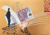 Acryl Art A4 MALEREI Zeichnung Geld Abstract Collage Hessen - Schwalmstadt Vorschau