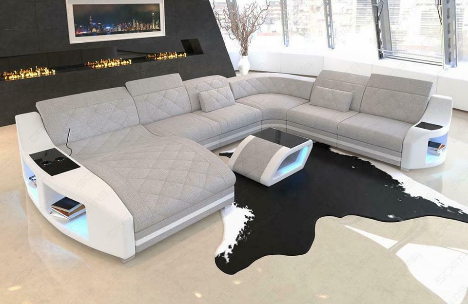 Sofa Couch Wohnlandschaft Swing XXL Becherhalter + USB Anschluss in Berlin