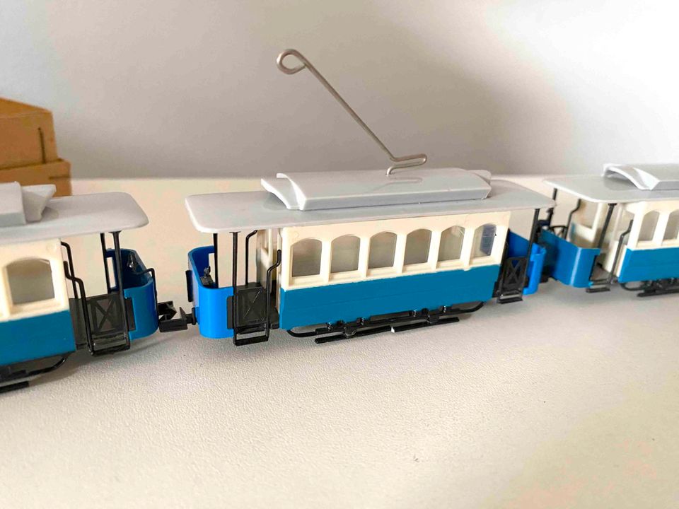 3x DDR HO 1:87 Historische Straßenbahn Tram Leipzig blau weiß in Erfurt